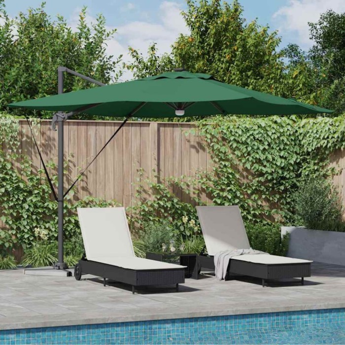 vidaXL Parasol Roma Verde 286 x 285 x 270 cm Aluminiu și poliester 42003352