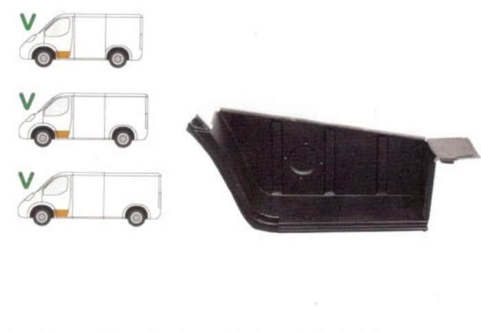 Treapta usa Mercedes 207-410 1977-1995 , partea Fata Stanga, Fara Intaritura; Mic,