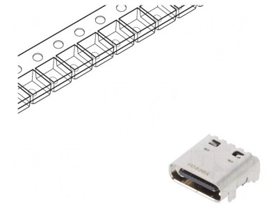 Soclu USB C PCB SMT Orizontal Gen2 USB 3.1 foto
