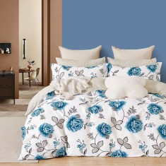 LENJERIE DE PAT PERCALLE IMPRIMAT (PRC103) - king size 6 piese cu husa