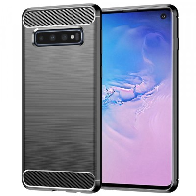 Husa pentru Samsung Galaxy S10 G973, Techsuit, Carbon, Neagra foto