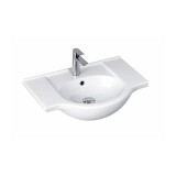 Lavoar ceramic cu aripi Leziter V65, 65x43 cm, montaj pe perete