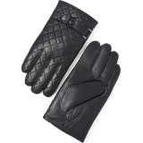 Manusi Barbati din Piele de Miel Naturala Touchscreen - Captusite, Calduroase, pentru Iarna, Condus, Motocicleta, Negru, L Negru 23-24 CM