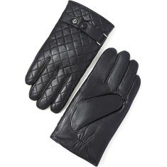 Manusi Barbati din Piele de Miel Naturala Touchscreen - Captusite, Calduroase, pentru Iarna, Condus, Motocicleta, Negru, L Negru 23-24 CM