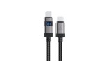 Cablu Acefast C15-04 USB-C - USB-C cu afișaj 480Mb/s 66W 1.2m - Negru