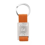 Breloc Personalizat Metalic Gravat cu Poza si Text, Paracord, Unisex, Accesorii Chei, Cadou Inedit