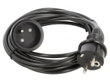 Prelungitor Alimentare 1 Priză PVC Negru 5m 10A, KEL