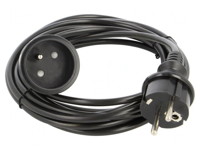 Prelungitor Alimentare 1 Priză PVC Negru 5m 10A
