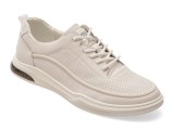 Cumpara ieftin Pantofi sport OTTER albi, 63091, din piele naturala