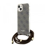 Husa pentru Apple iPhone 15, Guess, 4G IML Printed Crossbody, Maro GUHCP15SHC4SEW