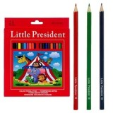 Set Creioane Colorate Subtiri, 24 Bucati, Multicolor, Little President