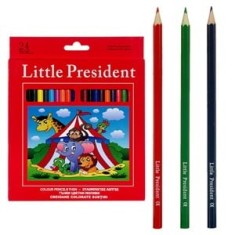 Set Creioane Colorate Subțiri, Little President, 24 Bucăți, Multicolor, CMCLASS
