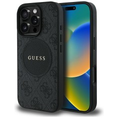 Husa iPhone 16 Pro Guess 4G Circle Classic Logo MagSafe, negru, GUHMP16LP4PGRSGK foto