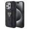 Husa pentru Apple iPhone 15 Pro, Guess, Grip Stand 4G Triangle Strass, Neagra