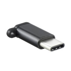 Adaptor MicroUSB - Tip C (Negru) Breloc foto