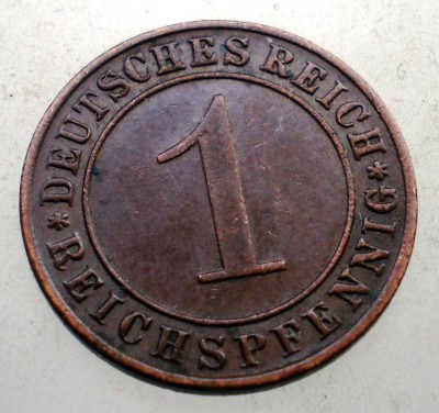 B.245 GERMANIA WEIMAR 1 REICHSPFENNIG 1935 D foto