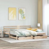 VidaXL Pat de zi cu extensie și sertare fără saltea, 90x200 cm