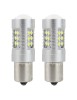 Set 2 bec led auto P21W (BA15S), Canbus cu 24SMD cu lupa 12v/24v 800lm Alb, Amio