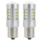 Set 2 bec led auto P21W (BA15S), Canbus cu 24SMD cu lupa 12v/24v 800lm Alb