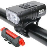 Set lampa pentru bicicleta, 2 buc, spate si fata, USB, Oem