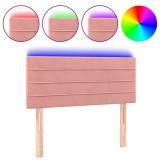 Cumpara ieftin Tablie de pat cu LED, roz, 90x5x78/88 cm, catifea