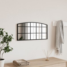 vidaXL Oglindă de perete, negru, 60x30 cm, arcuită, fier 358636