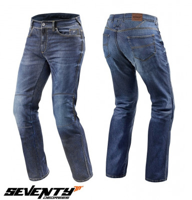 Blugi (jeans) moto femei Seventy model SD-PJ4 tip Regular fit culoare: albastru (insertii Aramid Kevlar) marime S foto