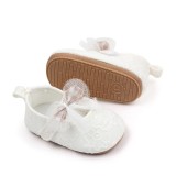 Pantofiori albi cu dantela inflorata (Marime Disponibila: 9-12 luni (Marimea 20