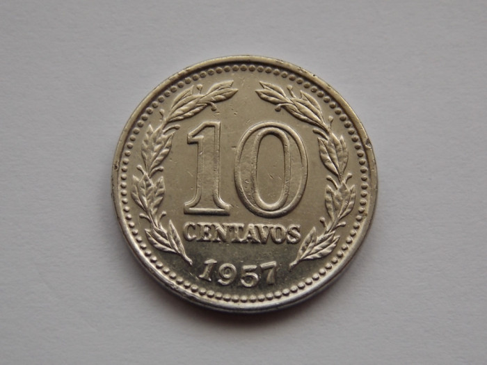 10 CENTAVOS 1957 ARGENTINA-XF