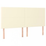 Cumpara ieftin Tablii de pat, 4 buc, crem, 80x5x78/88 cm, piele ecologica