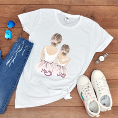 Tricou personalizat mama &amp;quot;Flower girl&amp;quot; (Marime: L, Marime imprimeu: A3 + 10 lei) foto