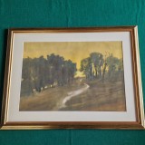 Cumpara ieftin CONSTANTIN RADINSCHI - PEISAJ CU DRUM &Icirc;N PADURE - acuarela anii '80