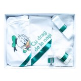 Cumpara ieftin Trusou Botez, 6 Piese cu Text Imprimat &quot;Cu drag de la nasi&quot;, Verde, Donald Duck - TB147