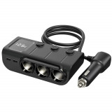 Cumpara ieftin Prelungitor Bricheta Auto cu 8 iesiri, 3 socluri auto, 3 USB, 1 USB type C Fast Charge, 1 PD 36W, Afisaj baterie Universal Negru Alikommerce AK