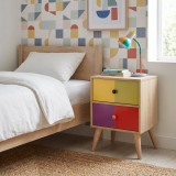 Cumpara ieftin Noptiera Adore Rainbow, 2 sertare, Rainbow, Multicolor, 44x66x44 cm