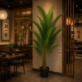 Planta Artificiala Copac Tip Palmier Kentia, Cu Frunze Elegante, 230 cm, 18 frunze, Verde, cu Ghiveci