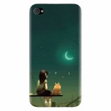 Husa silicon pentru Apple Iphone 4 / 4S, Cat And Girl