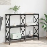 vidaXL Masă de consolă Stejar Negru 100 x 28 x 80,5 cm Lemn compozit 882783