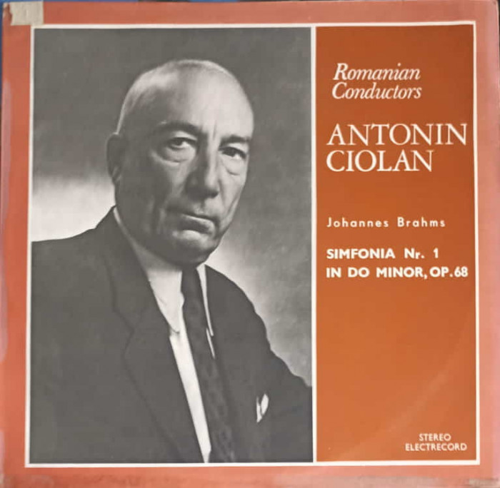 Disc vinil, LP. SIMFONIA NR.1 IN DO MINOR-JOHANNES BRAHMS-219940