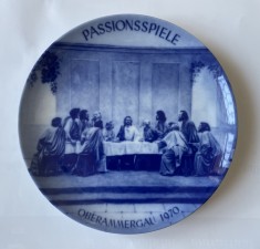 Farfurie din porțelan german KAISER, Iisus cu apostolii, etitie limitata 1970