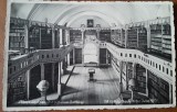 Carte postala, alba Iulia, interiorul bibliotecii Batthanyi, perioada interbelica