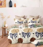 Cumpara ieftin Lenjerie Pat Soprano Sf187, Bumbac, 6 Piese, Fara Elastic, Bej, Imprimeu