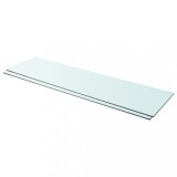 Set 2 Rafturi Sticla Gossi 110 x 30 cm, Transparent, Montare Perete, Capacitate 15kg, Rafturi Moderne, Living, Bucatarie
