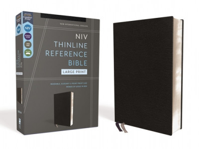 Niv, Thinline Reference Bible, Large Print, European Bonded Leather, Black, Red Letter, Comfort Print foto