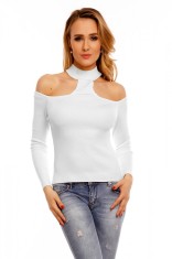 N444-2 Bluza cu maneca lunga si guler tip choker