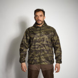 Jachetă 100 light impermeabilă Camo Verde Bărbați, Solognac