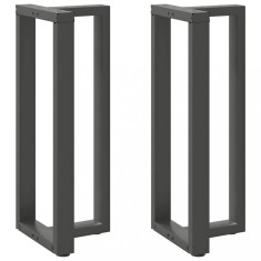 vidaXL Picioare de masă de bar &icirc;n formă de T, 2 buc., antracit, 50x35x(100-101) cm, oțel 4013090