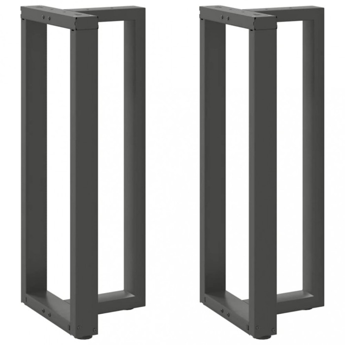 vidaXL Picioare de masă de bar &icirc;n formă de T, 2 buc., antracit, 50x35x(100-101) cm, oțel