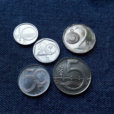 #99 Lot 10, 20, 50 Haleru + 2, 5 Korun 1993, 1995 Cehia / 5 monede foto