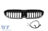 Grile de rinichi iluminate stil Iconic Glow cu lamele unice potrivite pentru BMW Seria 3 G20, G21 2019-2022, negru lucios Performance AutoTuning